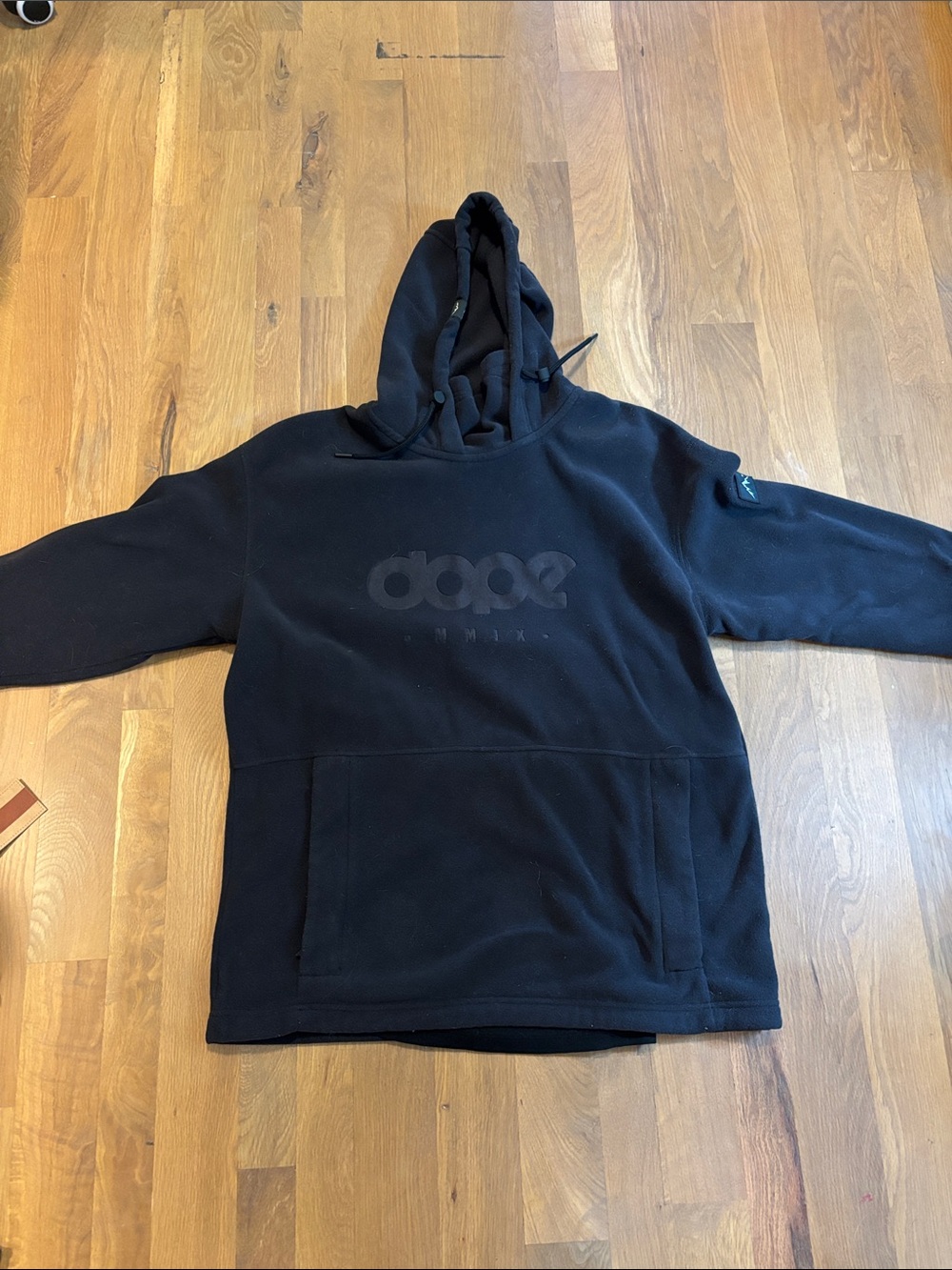 DOPE Black Hooded Pullover with Tonal Logo